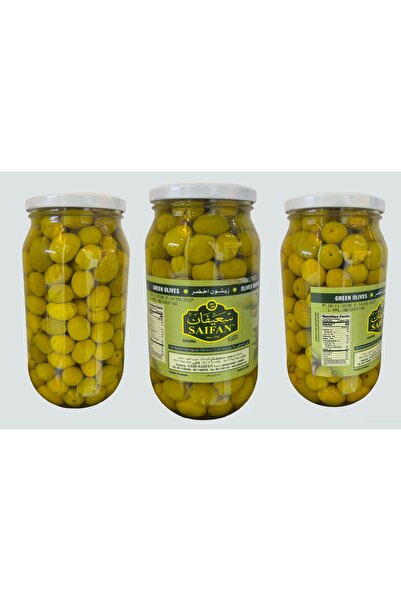 Saifan Green olives with pits in brine 650 grs
