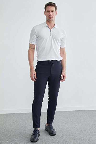 Fulla Moda Beli Lace-Up Textured Trousers