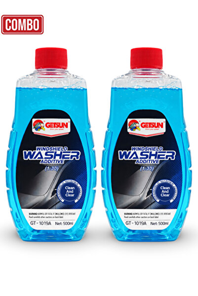 GETSUN عبوة من قطعتين من مُضاف غسيل الزجاج الأمامي GT-1019A سعة 500 مل، منظف ...