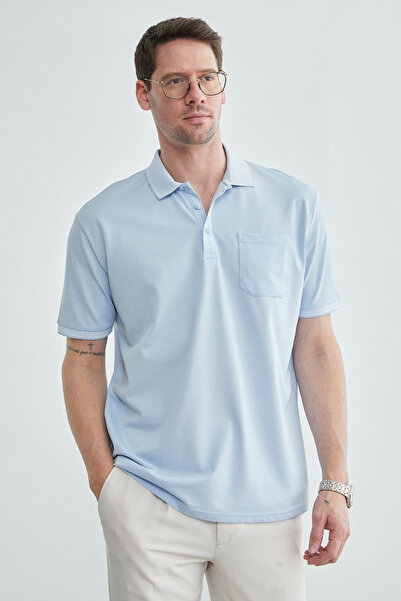 Fulla Moda Buttoned Single Pocket Polo Collar T-Shirt