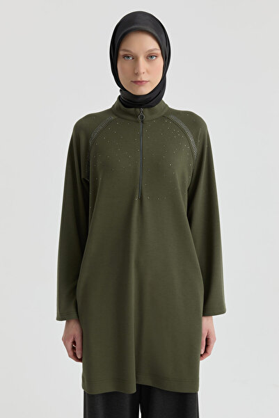Tuğba Reglan Kol Detaylı Tunik - Haki