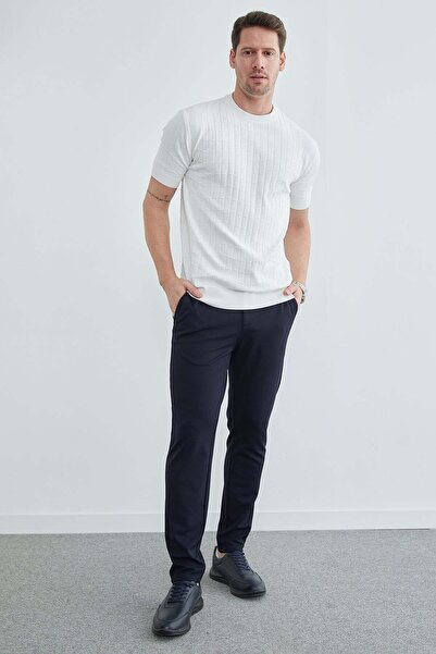 Fulla Moda Pantaloni din țesătură tip waffle cu talie legată