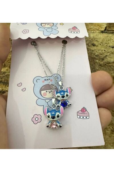 Yuchicly Bff Double Necklace with Cute Character Figures – Metal Chain Design