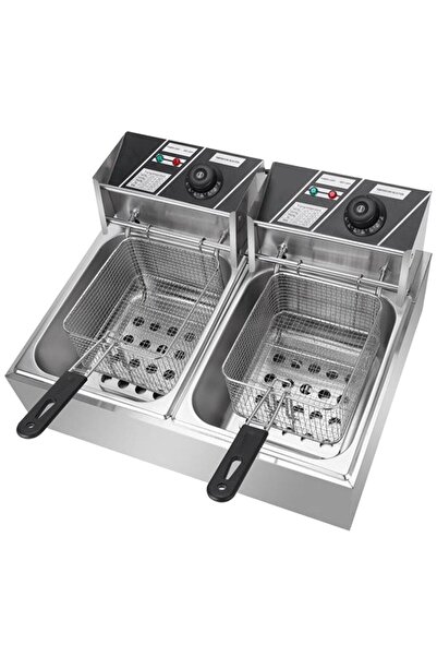 Tradeo Electric Deep Fryer Dual Tank Stainless Steel Commercial Fast Food Fry...