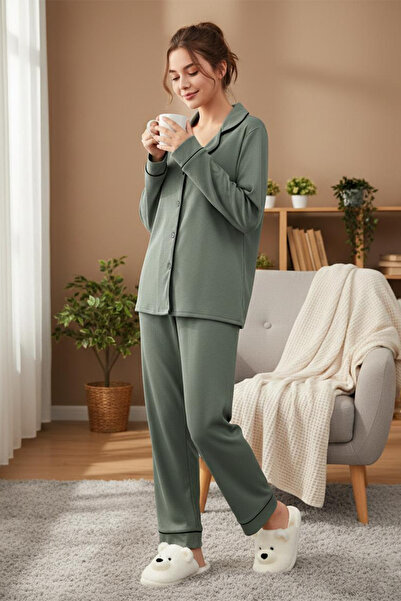FİT WOMEN Ara Bibulled Long Sleeved Pajama Set 4456