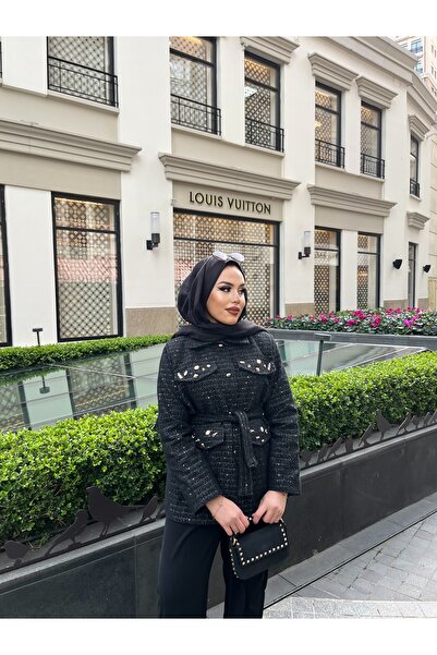 VİENZA LUXURY BUTİQ TÜVİT CEKET-SİYAH