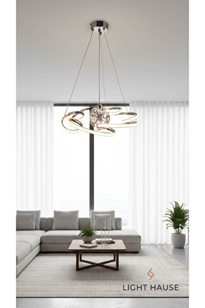 LİGHT HOUSE Tek Top Sarkıt 3 Renk Modlu Salon Avizesi