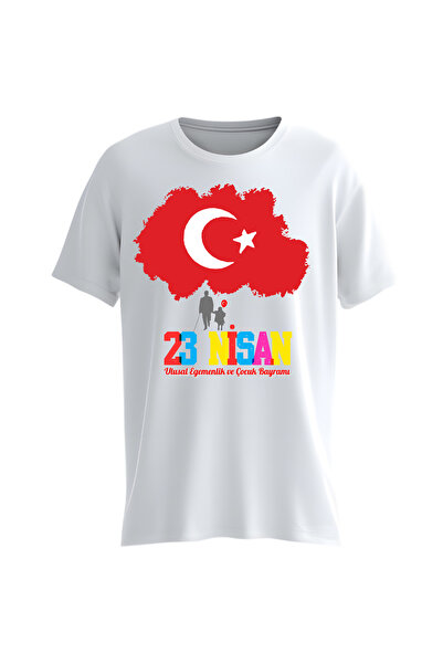 Mügerella تي شيرت مطبوع عليه 23 أبريل بتصميم خاص للأطفال والكبار مصنوع من الق...