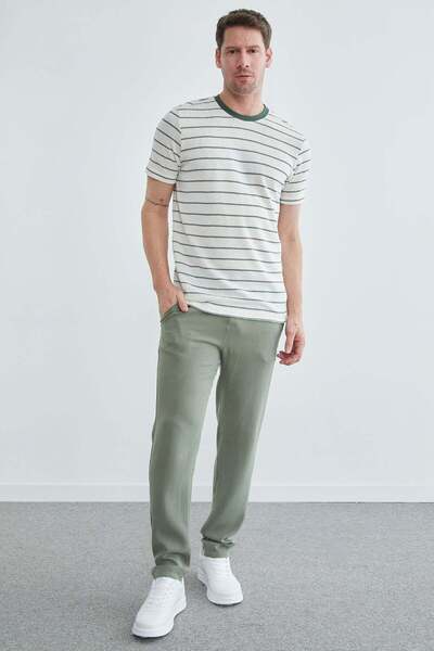 Fulla Moda Παντελόνι Tencel με ελαστική μέση και τσέπες