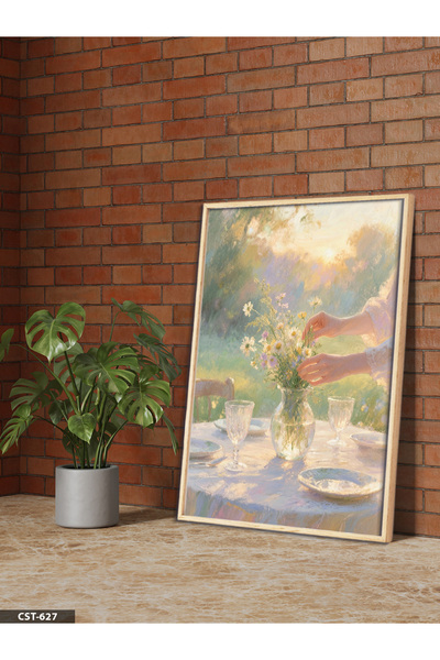 Evinemoda Peaceful Breakfast Table One-Piece Wooden Frame Table