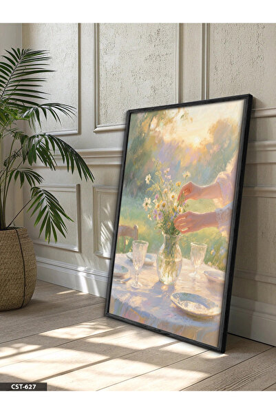 Evinemoda Masă de mic dejun Huzurlu, dintr-o singură bucată, cu cadru din lem...