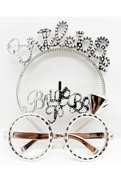 Generic Brand مي للواردات ®   طقم تاج مكتوب عليه Bride To Be ونظارات مكتوب عل...