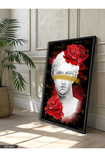 Evinemoda Tablou cu ramă din lemn negru, dintr-o singură bucată, cu Venușă și...