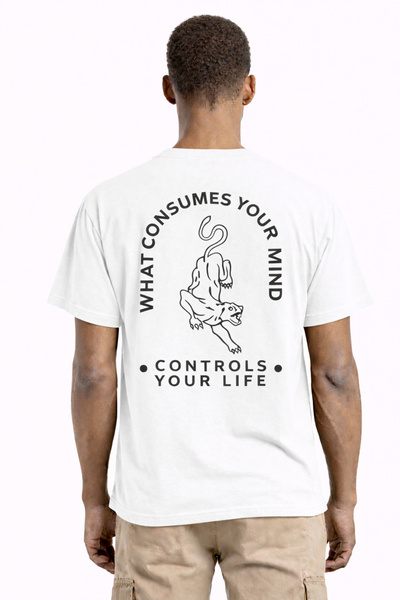 ArtYus Controls Your Life Back Printed Cotton Relaxed Fit Round Neck Unisex T...