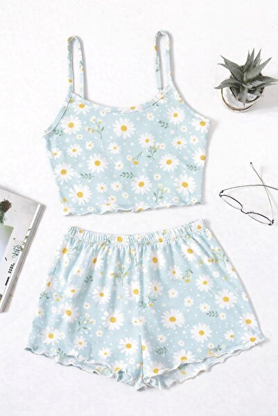 kuzey homewear Σετ σορτς με τιράντες Monta Daisy