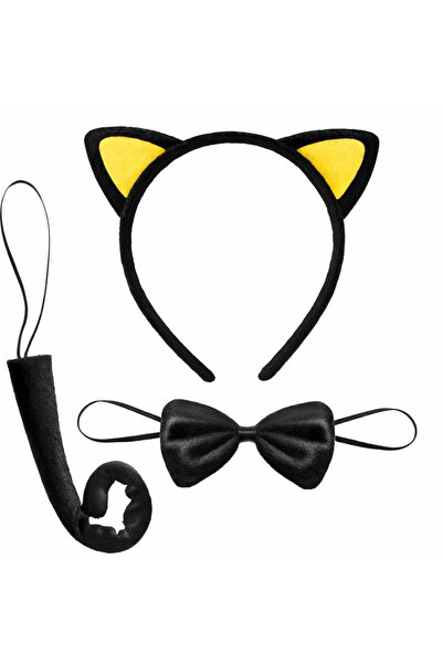 İsmiyle Al Znv Mey Import ®   Yellow Eared Cat Costume Set – Crown Bow Tie Ta...