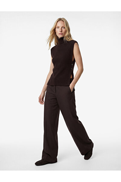 Koton Turtleneck Sweater with Button Closure on the Sides