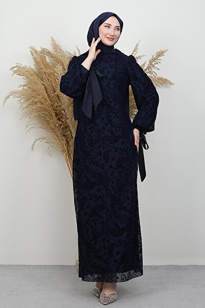 GİYZAMİLA Beliz Hijab Dress Navy Blue