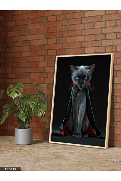 Evinemoda Vampir mačka Jednodijelna slika u drvenom okviru