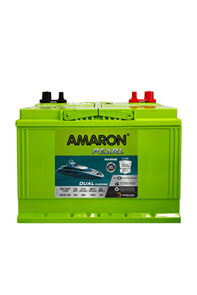 AMARON بطارية M27-90R البحرية ذات دورة عميقة سعة 90 أمبير/ساعة، 750 أمبير تيا...