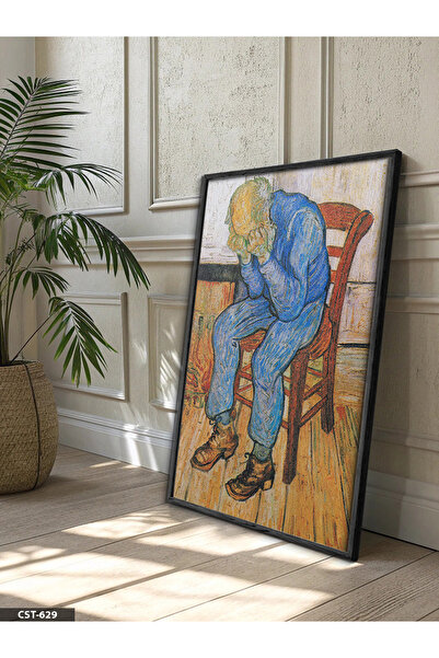 Evinemoda Old Man's Sorrow One Piece Black Wooden Framed Painting