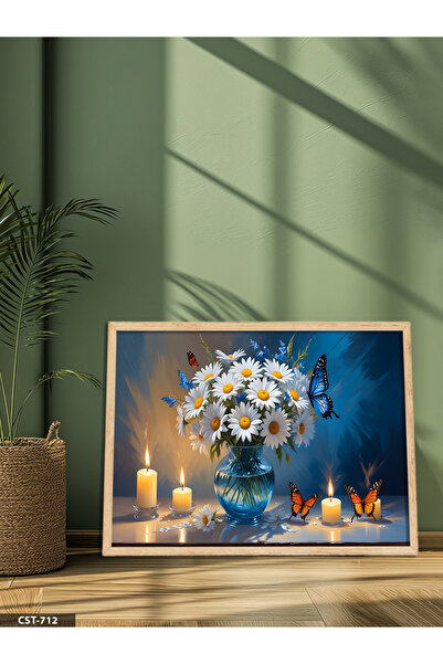 Evinemoda Tratinčice, leptir i sveća, jednodijelna slika u drvenom okviru