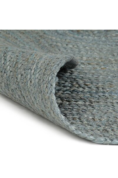 Concept Covor lucrat manual, verde măsliniu, 180 cm, iută, rotund