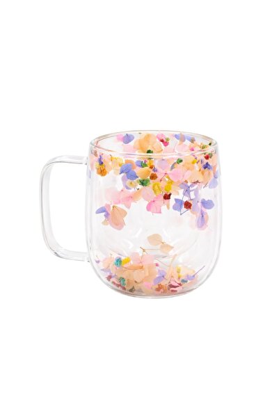 Ginza Mug with dried flower insert, double walls, borosilicate glass, 250 ml,...