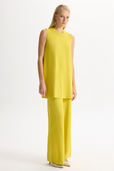MISS DALIDA Basic Kolsuz Triko Tunik Lime