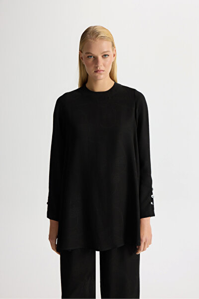 MISS DALIDA Jakarlı Tunik Siyah