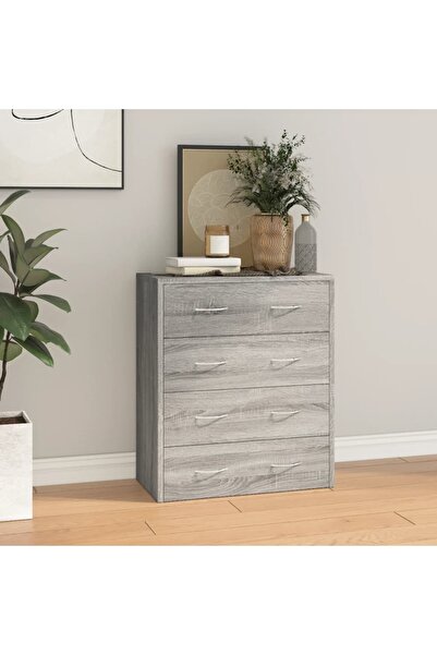 Concept Servantă cu 4 sertare, gri sonoma, 60x30,5x71 cm