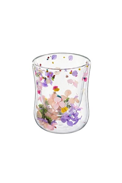 Ginza Чаша с вложка от сухи цветя, лимониум в пастелни цветове, Двуспален сте...