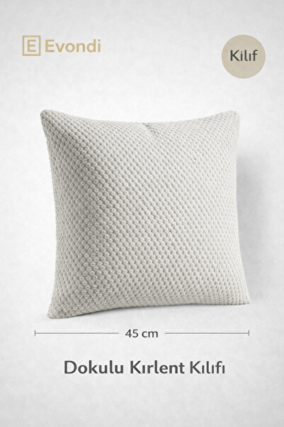 Evondi 45*45 Soft Textured Light Gray Kirlent Cover - Wipable Sofa Quality Fa...