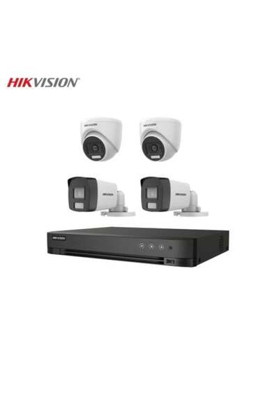 Hikvision 4-camera surveillance system (2 indoor and 2 outdoor) with 6MP reso...