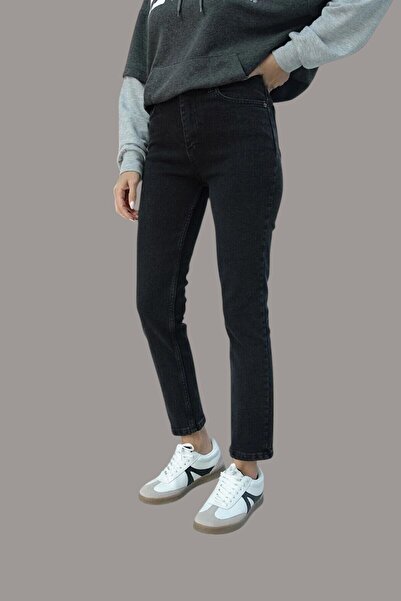 Ramrod Saily Wear Черни еластични дънки с висока талия в стил „мама“ и пантал...