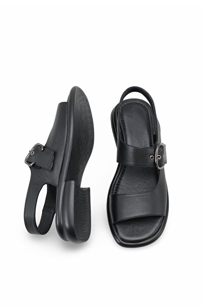 DELSOLERA Women's Genuine Leather Strappy Buckle Detailed Daily Comfortable S...