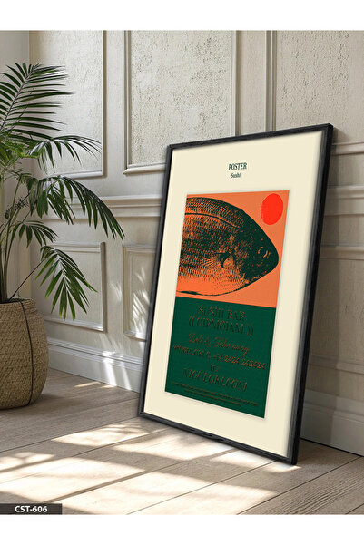 Evinemoda Poster sa sušijem, jednodijelna crna slika u drvenom okviru