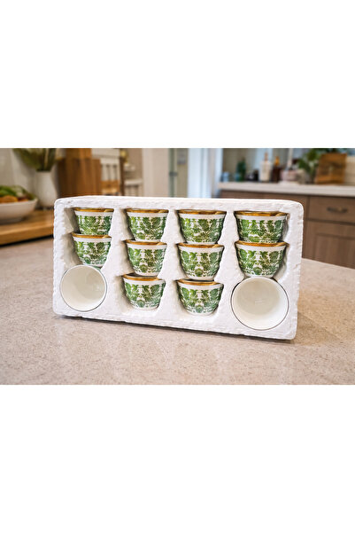 Awanimas Bird-shaped green coffee cups, 12 pieces