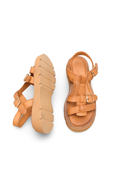 DELSOLERA Women's Genuine Leather Strappy Buckle Detailed Daily Comfortable S...