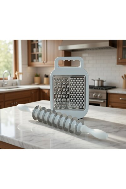 LUDIA Pratik 9 Bıçaklı Mantı Kesme Merdanesi ve Ergonomik Geniş Mutfak Rendes...