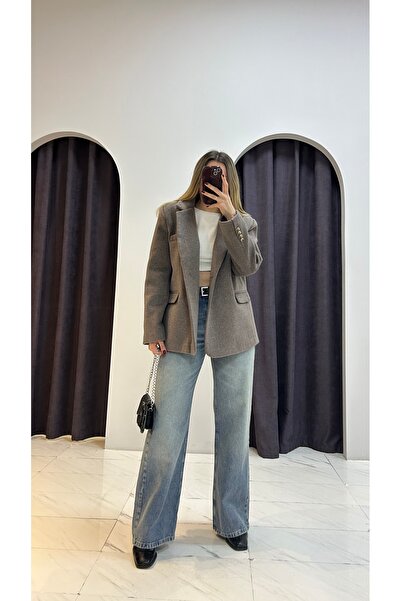 MERVENS Oversize Kalın Kaşe Ceket