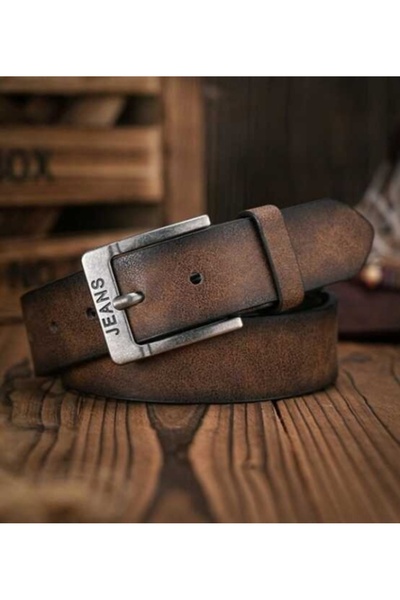 OUTFİT MAN Men's brown Leather Belt