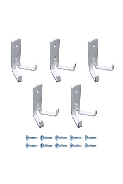 MR.BRACKET 5 ad. Çelik Koç Askı Beyaz - Portmanto Vestiyer Duvar Eşya Askılığ...