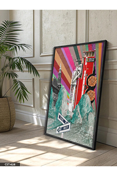 Evinemoda One Piece Collage One Piece Black Wooden Framed Painting