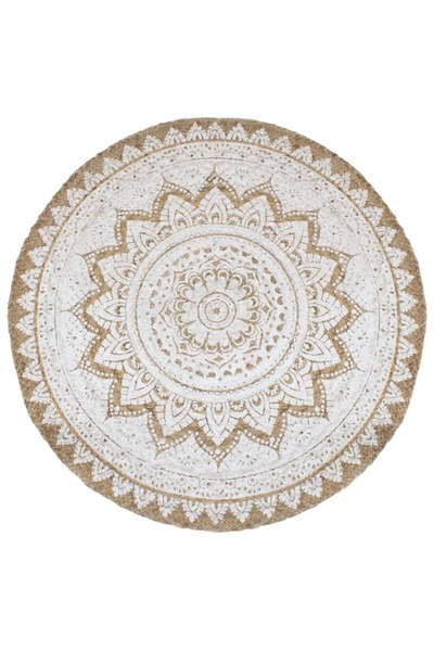 Concept Covor din iută împletită cu imprimeu, 210 cm, rotund