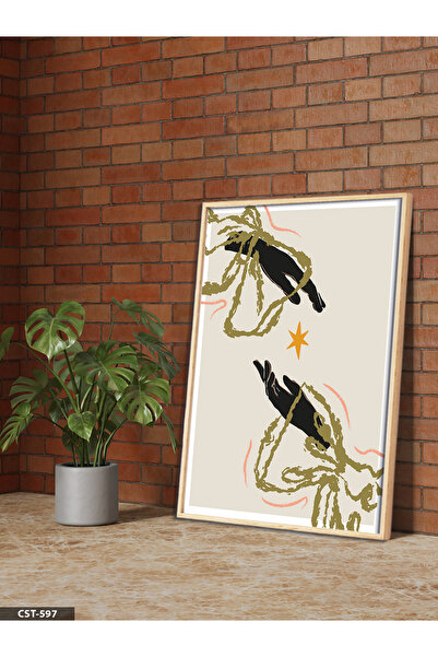 Evinemoda Sastanak ruku Jednodijelna slika u drvenom okviru