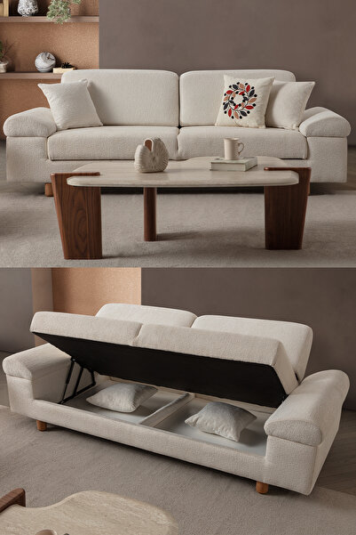 indes home Armada 3'lü Koltuk Krem