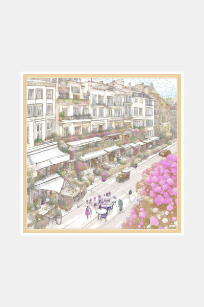 Vakko BEJ DESENLİ TWİLL EŞARP