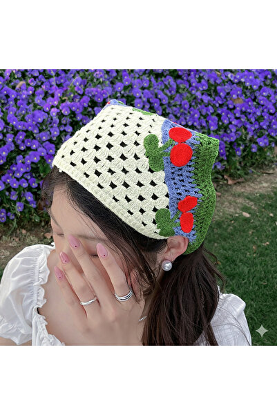 burjalmodah Handmade women's crochet hat with a colorful floral design – mode...