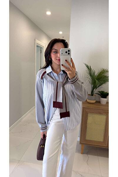 BİRCANÇİL Cămașă Reddlan albastră gri cu garnitură